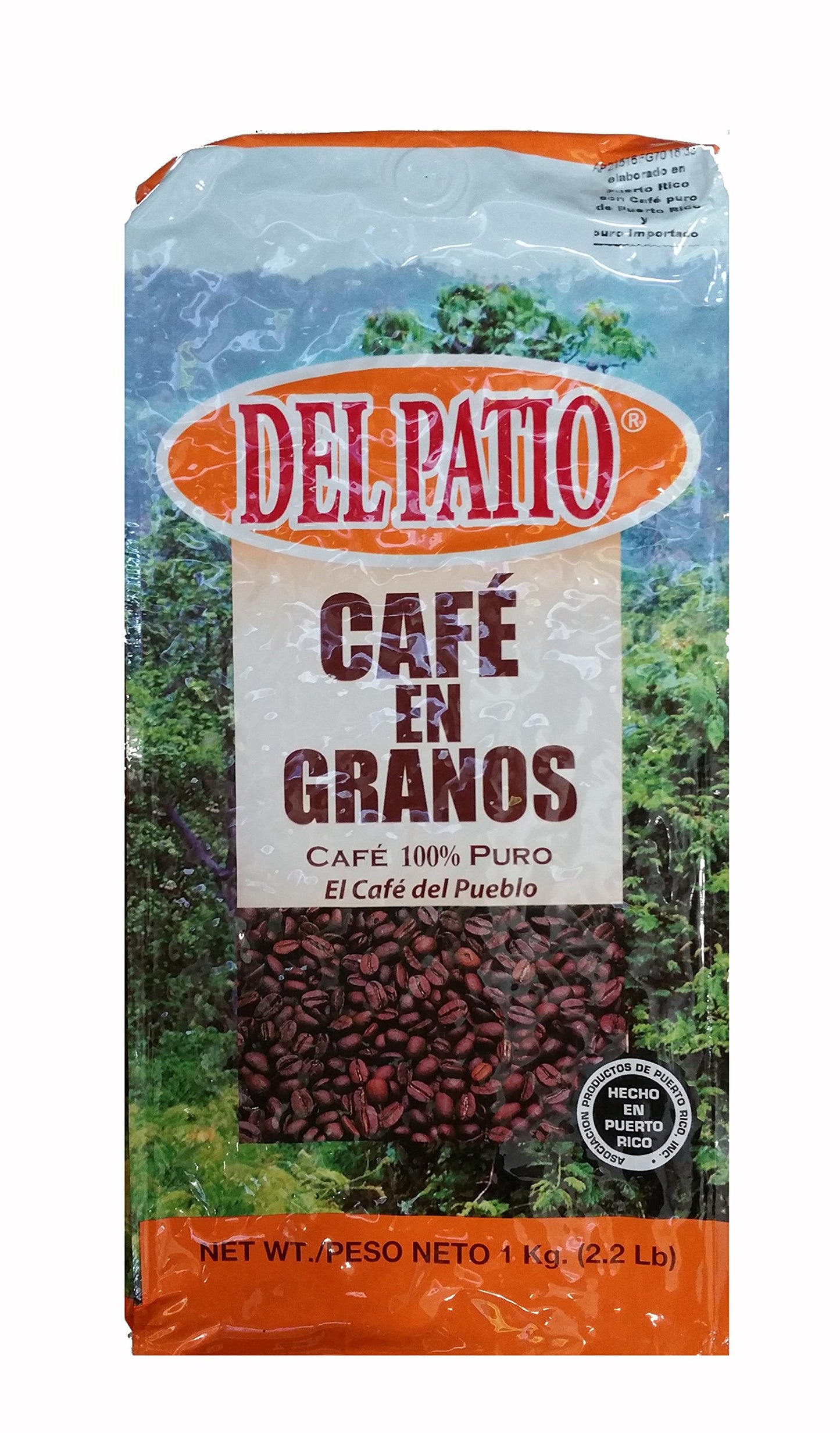Del Patio Whole Bean Coffee (Cafe) from Puerto Rico 2.2LB Pounds