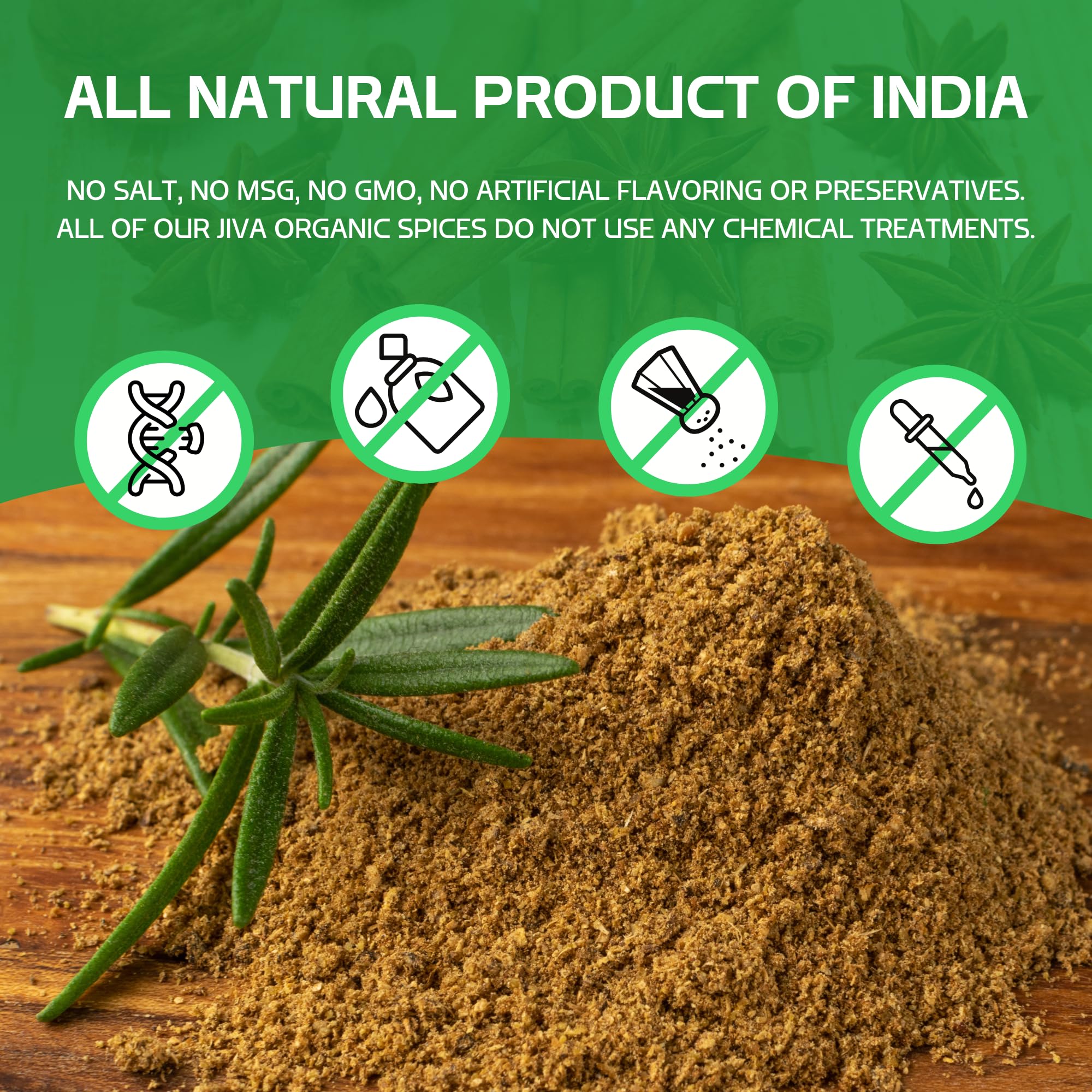Jiva Organics Organic Garam Masala Powder 7 Ounce - NON-GMO, Salt Free, Premium Indian Spice Blend