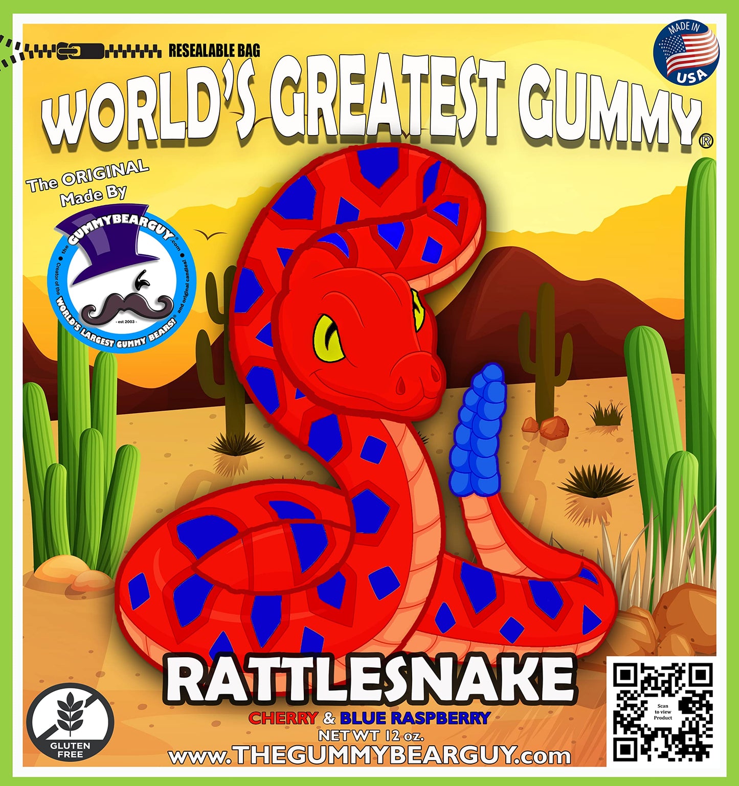 Gummy Snake - Cherry/Blue Raspberry