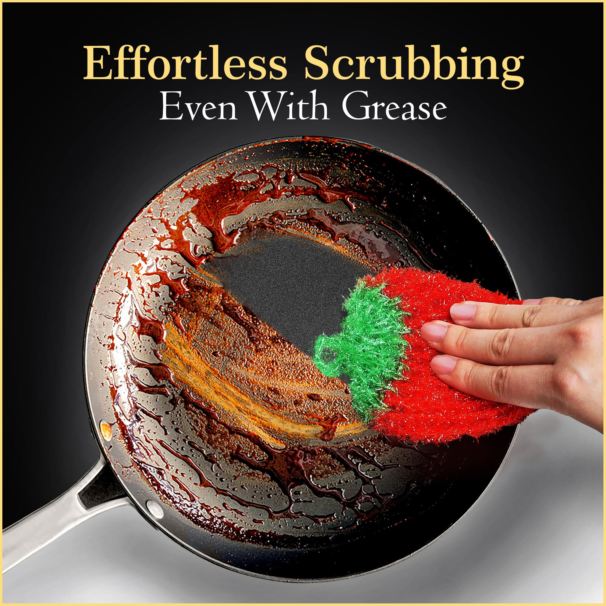 Dish Scrubbie Non-Scratch Dish Scrubber-Long Lasting & Odorless, Safe on Non-Stick, Cast Iron, Glass and Other Surfaces, Reusable Kitchen Sponge