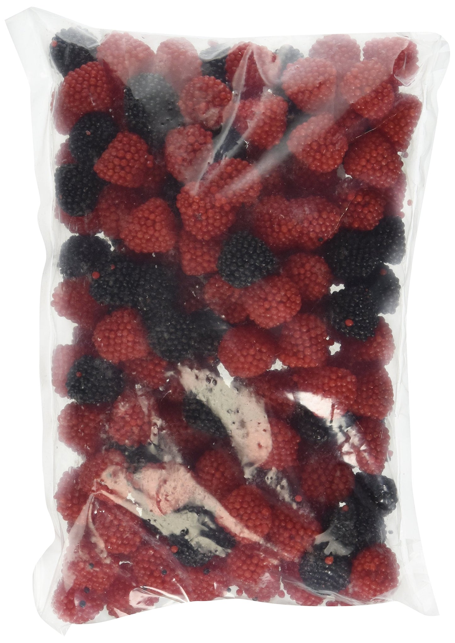 SweetGourmet Blackberry and Raspberry Gummy Chewy Jells Coated in Soft Seeds, 1.5Lb Bulk Bag