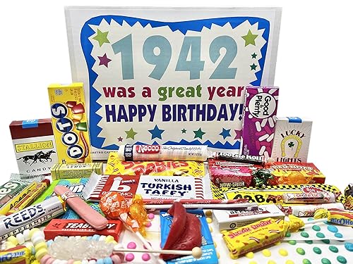 RETRO CANDY YUM ~ 1942 84th Birthday Gift Box of Nostalgic Candy from Childhood for 84 Year Old Man or Woman Born Back in 1942
