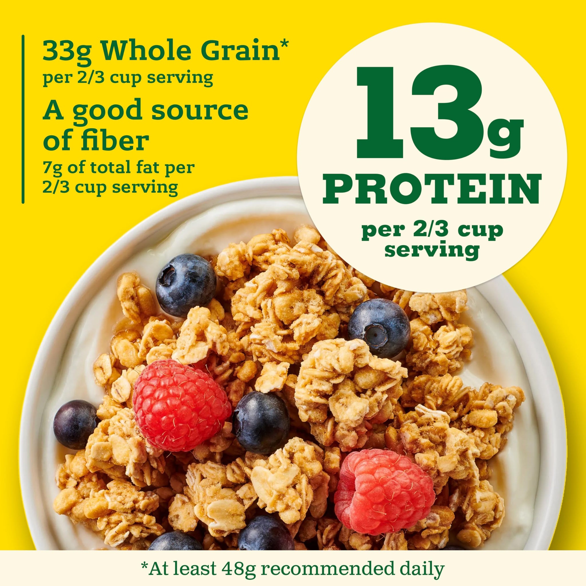 Nature Valley Protein Granola, Oats and Honey, Resealable Tub, 22.5 oz