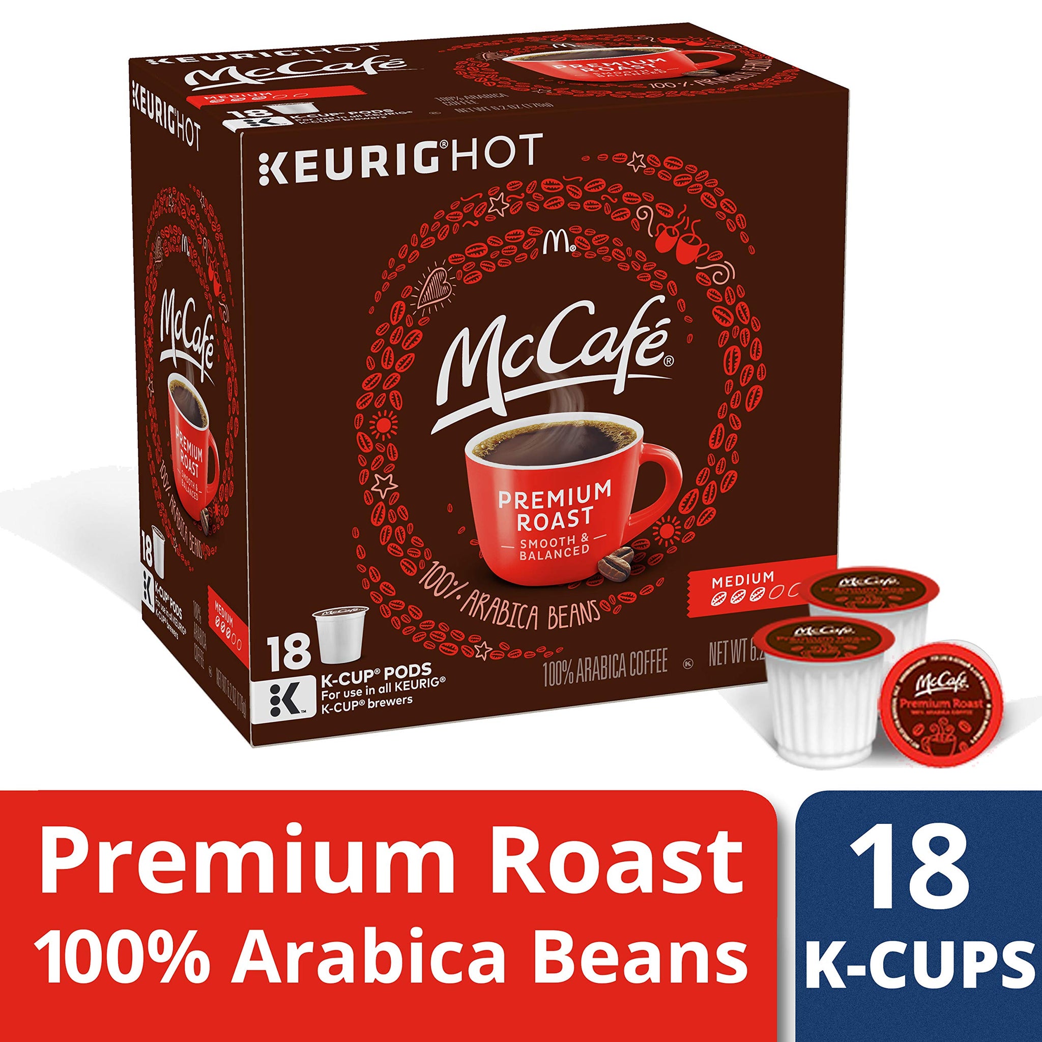 McCafe Premium Roast Keurig K Cup Coffee Pods (18 Count)