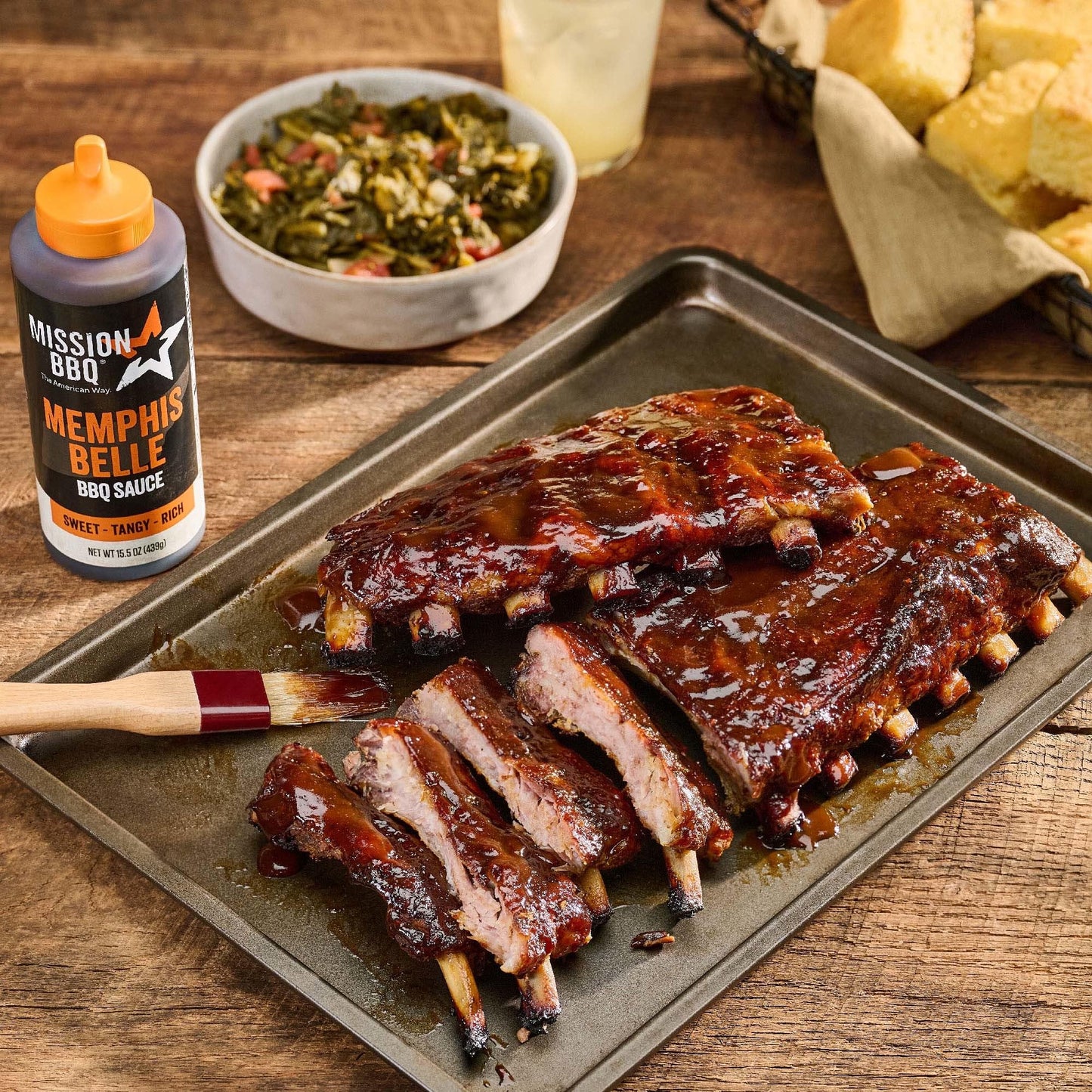 MISSION BBQ BBQ Sauce, Memphis Belle, A Memphis Style Barbecue Sauce That Is Perfect For Adding A Sweet, Tangy, Smoky Flavor to Chicken, Brisket, Ribs