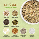 Struesli Savory & Seed Organic Granola, Nut, Grain & Gluten Free, Healthy Snacks with Pumpkin, Sunflower & Chia Seeds, Hemp Hearts, Flax, Tiger Nuts