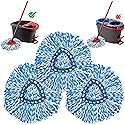 KLEEN HANDLER Microfiber Spin Mop Replacement Head Refills Compatible with O-Cedar EasyWring 1 Tank System, Blue, L (3-Pack)