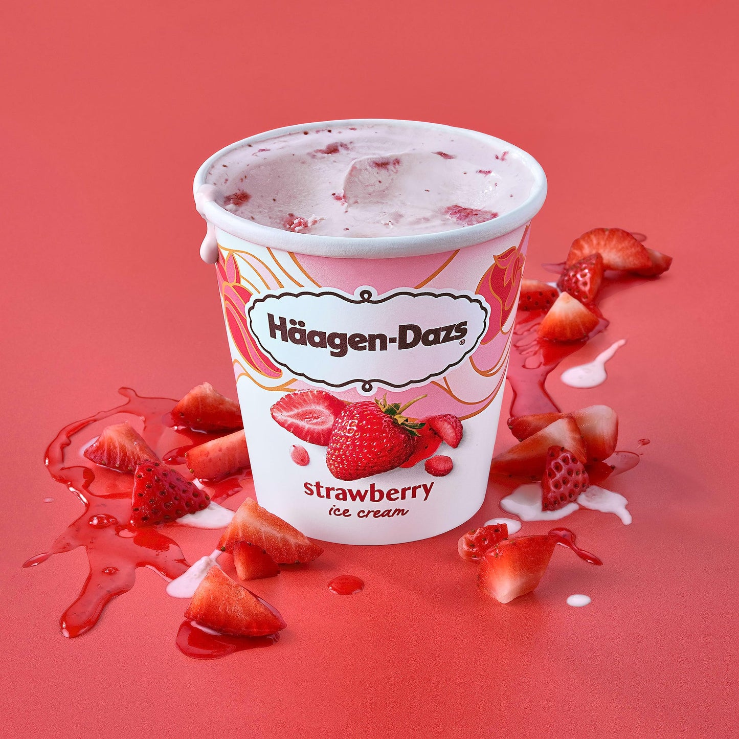 Haagen-Dazs Strawberry Ice Cream, 14 fl oz (Frozen)