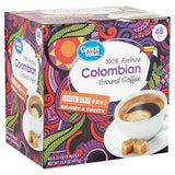 Great Value Medium Roast Single Serve Coffee Cups, 100% Colombian, 48 Ct (Pack of 2)