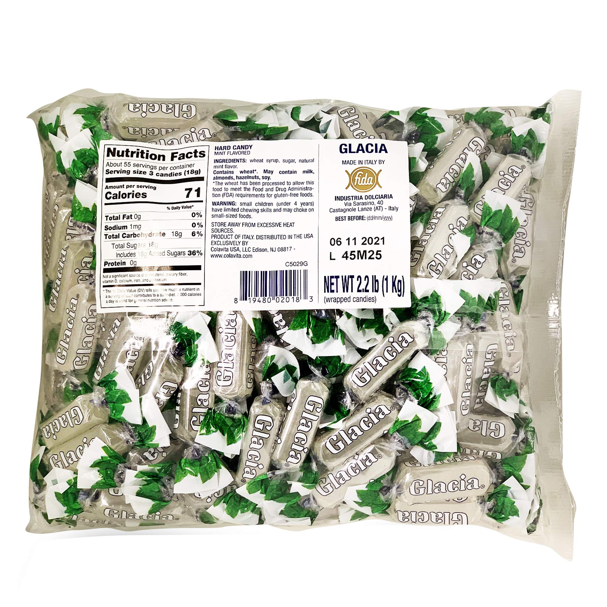 Fida - Wrapped Glacia Mint Hard Candy - 2.2 lbs Package