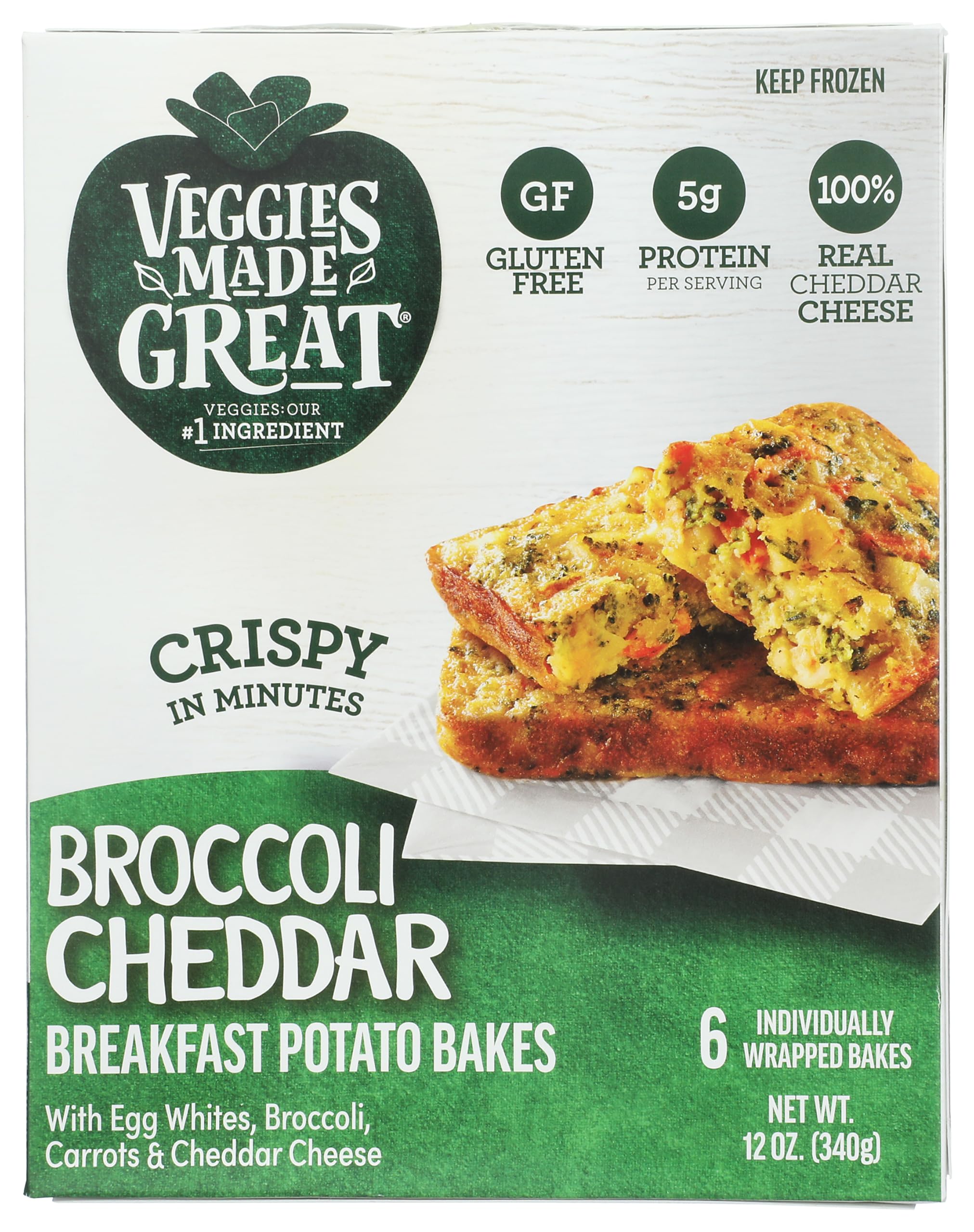 Veggies Made Great Broccoli & Cheddar Breakfast Potato Bake, 6 Count 12 oz (Frozen)