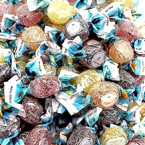 Gourmet Bonele Italian Sugar-Free Fruit Jellies -1.5 lbs Individually Wrapped Sugar-Free Candy for Diabetics- Mandarin, Lemon, Strawberry