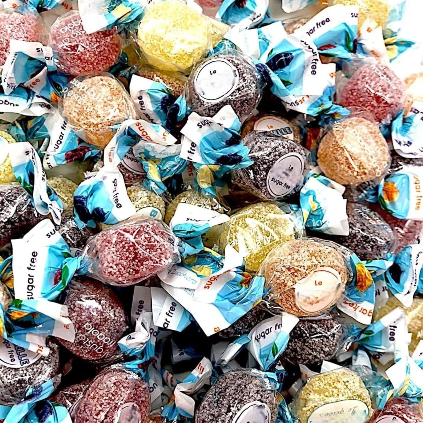 Gourmet Bonele Italian Sugar-Free Fruit Jellies -1.5 lbs Individually Wrapped Sugar-Free Candy for Diabetics- Mandarin, Lemon, Strawberry