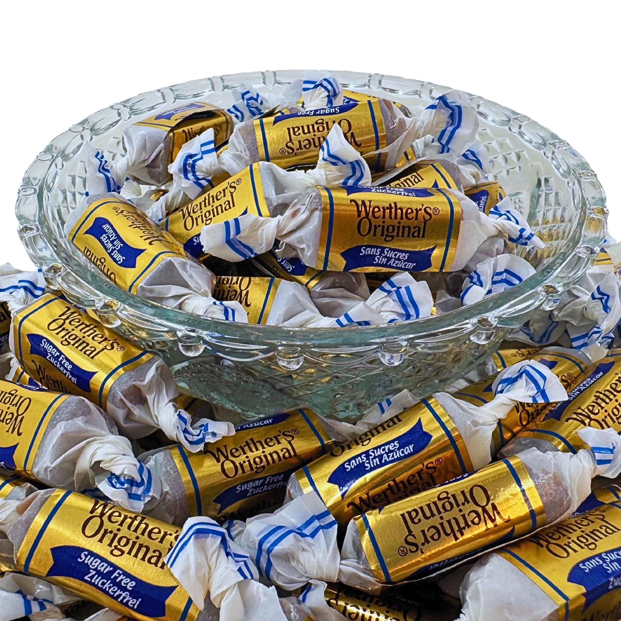 Werther's Original Premium Sugar Free Chewy Caramel Candies 1-Lb Individually Wrapped Low Carb Soft Chews Keto & Diabetic Friendly Candy (16-Oz)