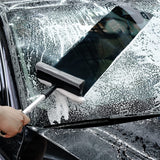 Polyte Window Squeegee for Car Windshields and Window Cleaning Tool, Extendable Aluminum Handle 14-20 in. (Black)