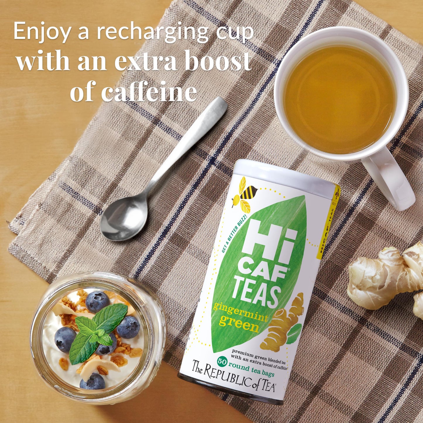 The Republic of Tea - HiCAF Gingermint Green Tea, 50 Tea Bags, High in Caffeine