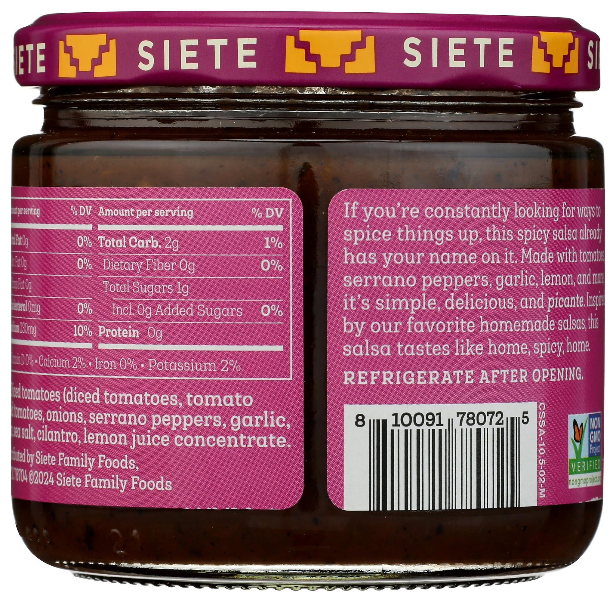 Siete Salsa Spicy Casera 10.5 OZ