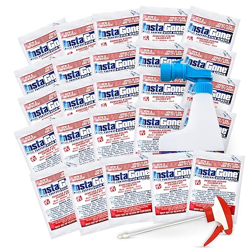 Instagone, Cleaning Supplies, All Purpose Cleaner, 0.8oz 25 pcs Refill Packs, 24oz Bottle, and Garden Hose Attachment set. Household Essentials