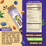 Organic Real Food Bar (Blueberry Hemp) Non-GMO, Gluten Free, Vegan, Nutrition Bars, Energy Bars, Super Food Simple Ingredients, Best Tasting, Healthy