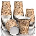 SheriffDrink Disposable Brown Cups - 8oz Printed Paper Cups for Hot Beverages & Tea - Eco Friendly Pack of 50