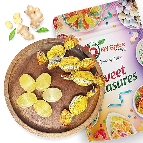 NY SPICE SHOP Ginger Candy - Ginger Hard Candy - Ginger Candies - Ginger Candy Hard - Hard Ginger Candy - Natural Ginger Candy - Ginger Cuts Candy - 1