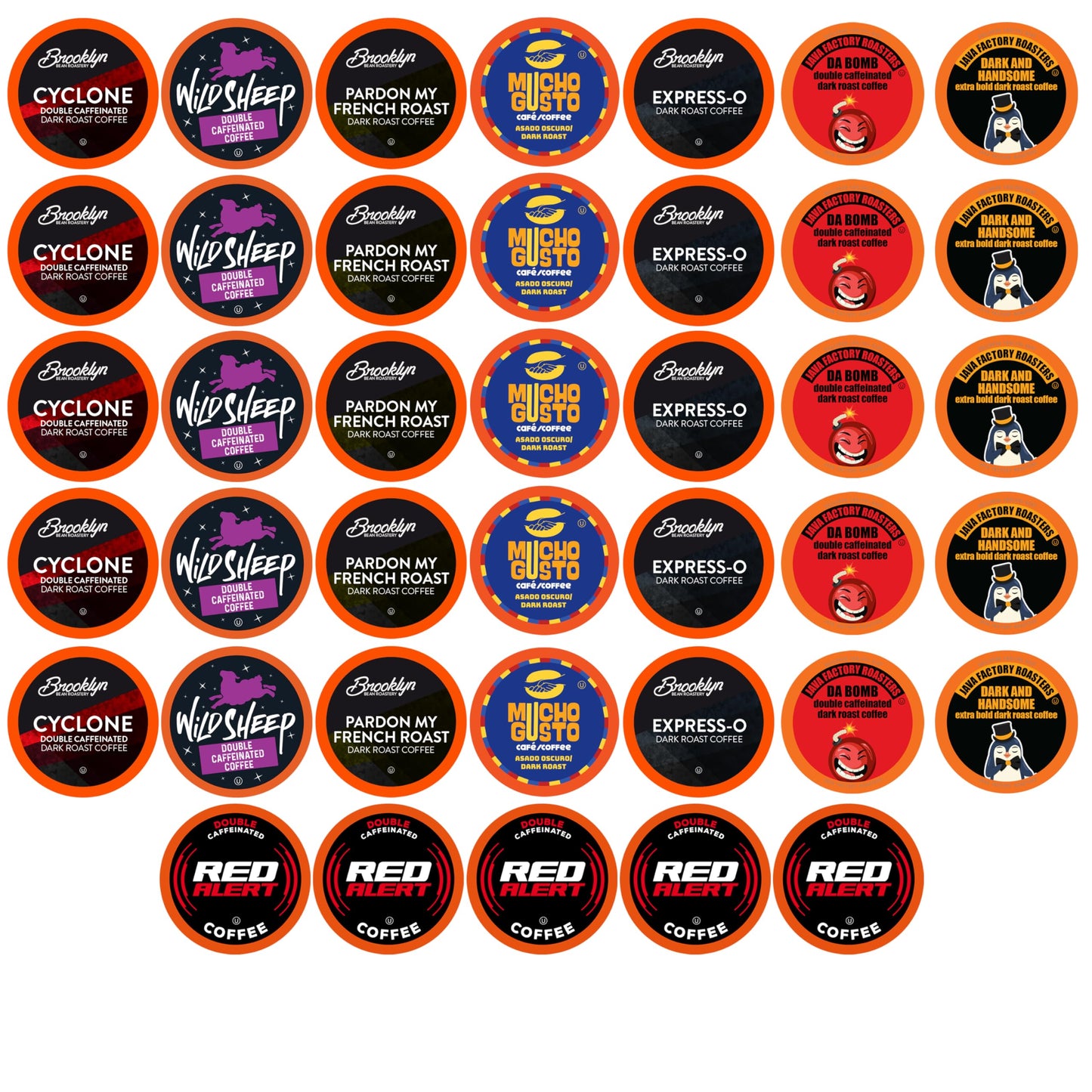 Best of the Best Pods, Variety Pack for Keurig K Cup Brewers, - Strong and Regular Coffee Lovers, Great Gift - 5 Cups of Each, High Caffeine Coffee