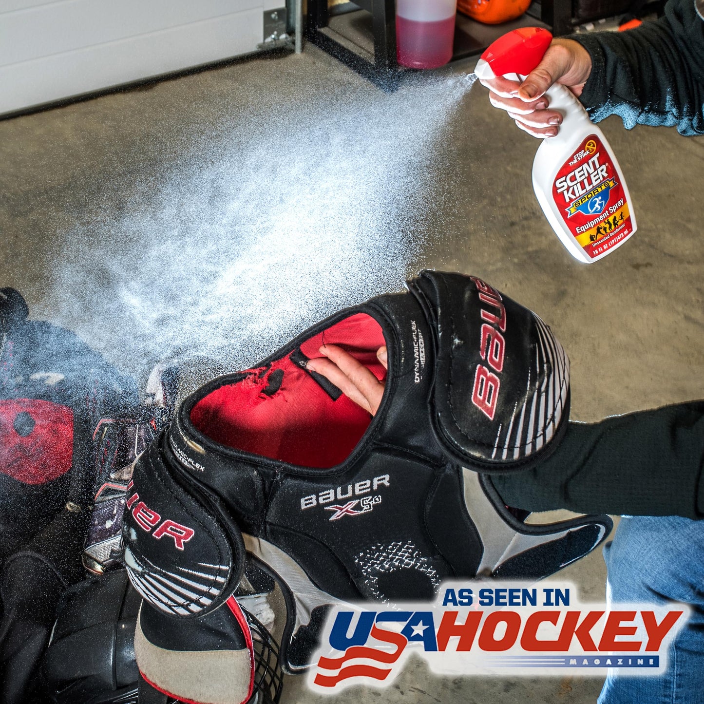 Scent Killer Sports Equipment Deodorizer Spray 2 Pack (32 FL OZ Total) - Unscented Sports Equipment Deodorizer for Shoes, Gym Bags, Helmets and Gear