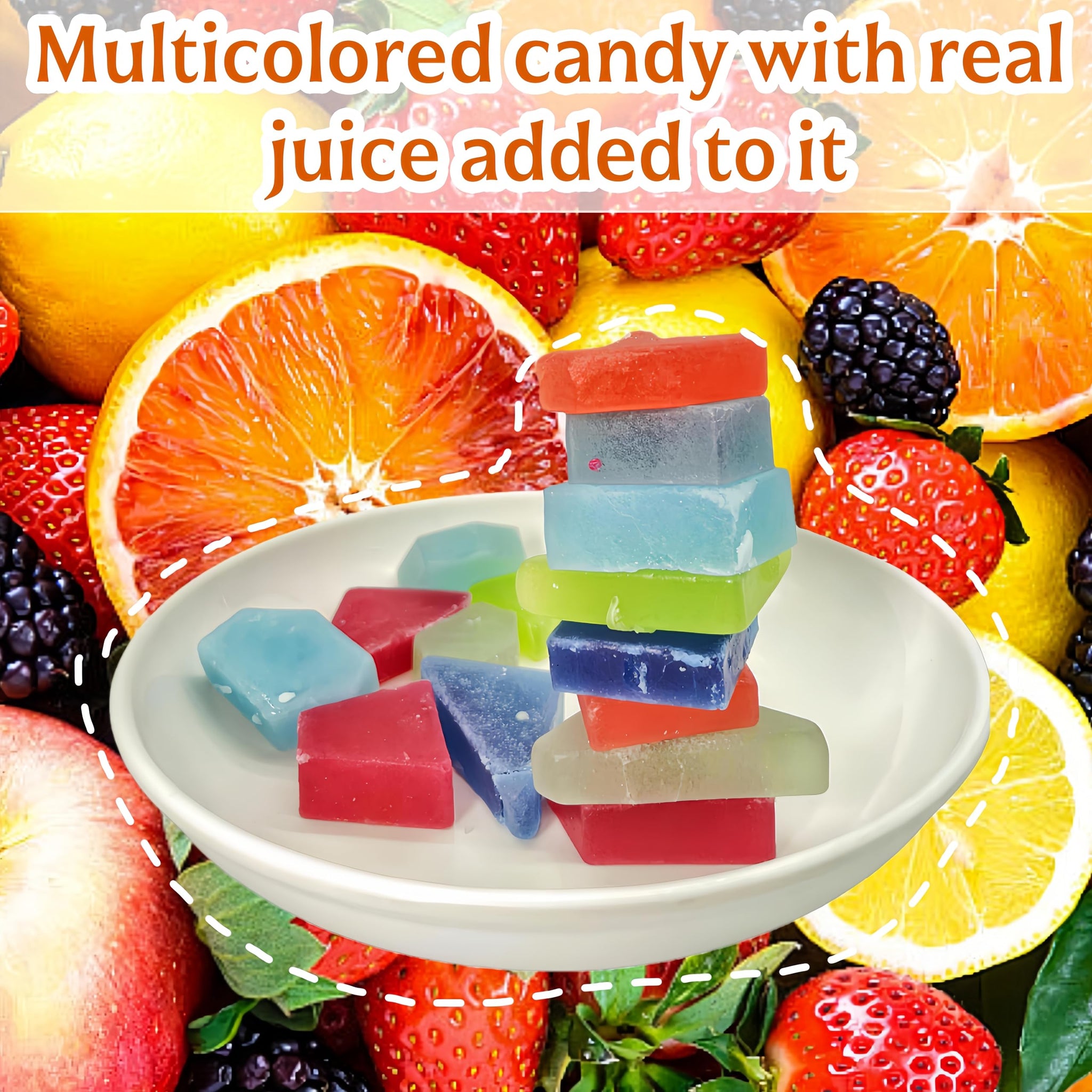 Rainbow Kohakutou Edible Gems - 250g Japanese Crystal Candy | Individually Wrapped, Vegan Gluten-Free ASMR Crispy Clusters with Chewy Centers