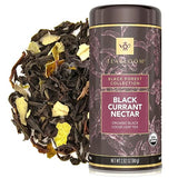 Teabloom Organic Black Tea, Black Currant Nectar Loose Leaf Tea, USDA Certified Organic, 2.82 Ounce Loose Leaf Tea Canister Makes 35-50 Cups