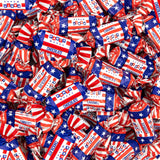 Patriotic Candy | 2-Pound Bag | 4th of July Candy | Chocolate Caramels | Red White and Blue Candies Individually Wrapped | Bulk Parade Taffies