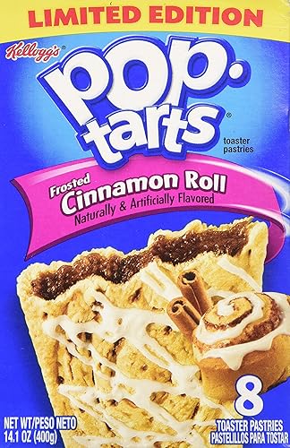 Kellogg's®, Pop-Tarts®, Cinnamon Roll, Frosted Toaster Pastries, 8 Count, 14.1oz Box (Pack of 6)