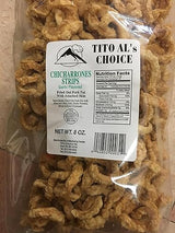 Tito Al's Choice Chicharrones (Fried out Pork Fat w/Attached Skin) 8 Oz / Pack of 2 (Garlic Flavored)
