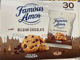 Famous Amos Belgian Chocolate Chip Cookies, Box of 30-1 oz Single Packs