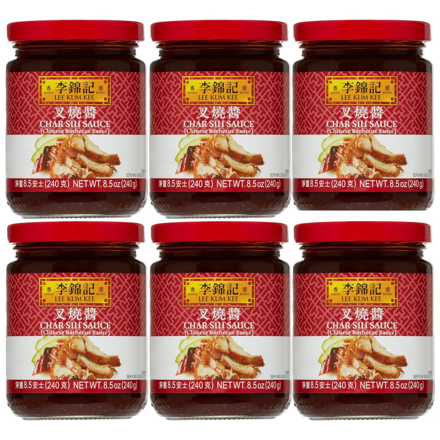 LKK Chinese Barbecue Sauce (Char Siu Sauce), 8.5 oz | Sweet & Savory Cantonese-Style BBQ Sauce for Pork, Chicken & Ribs [Pack of 6]