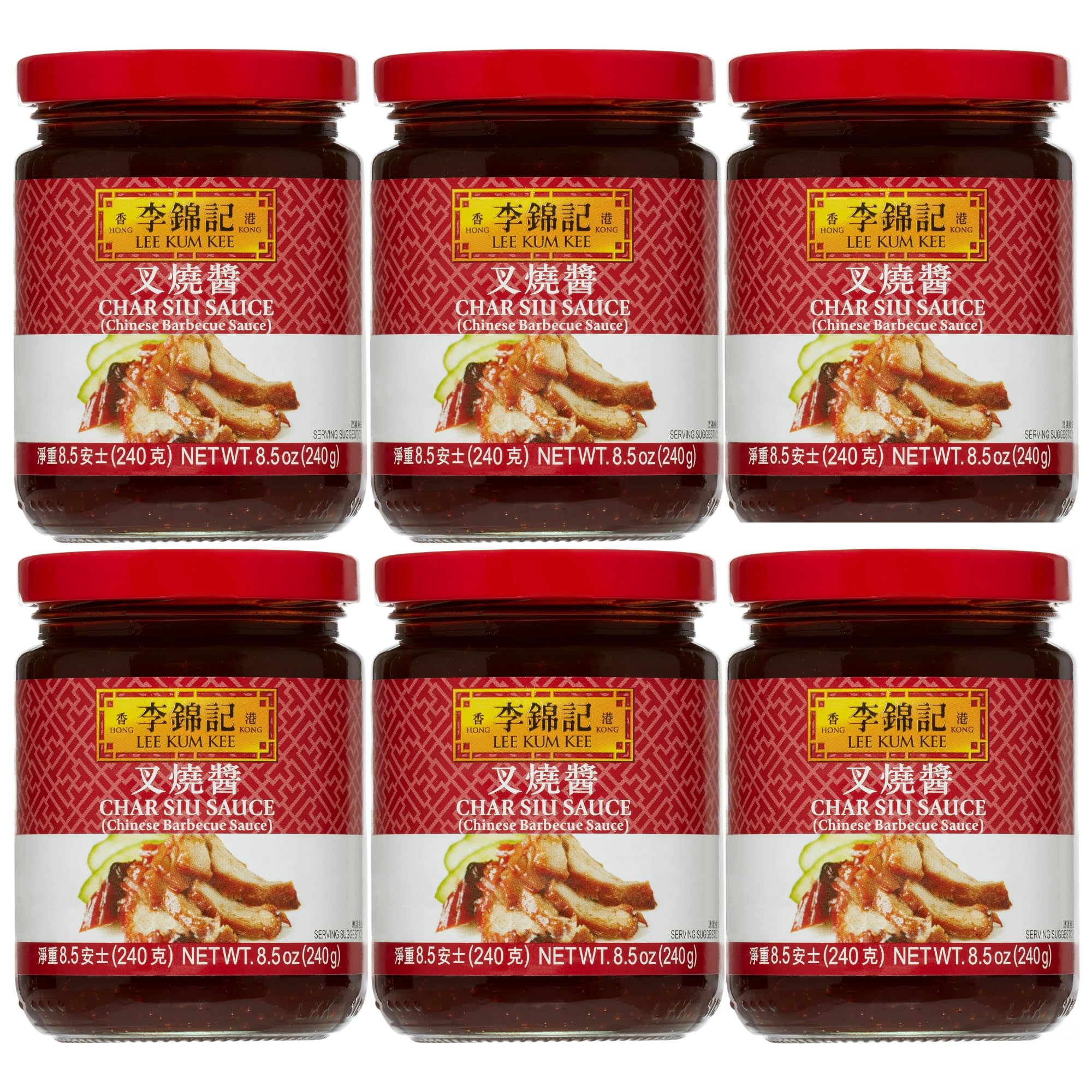 LKK Chinese Barbecue Sauce (Char Siu Sauce), 8.5 oz | Sweet & Savory Cantonese-Style BBQ Sauce for Pork, Chicken & Ribs [Pack of 6]