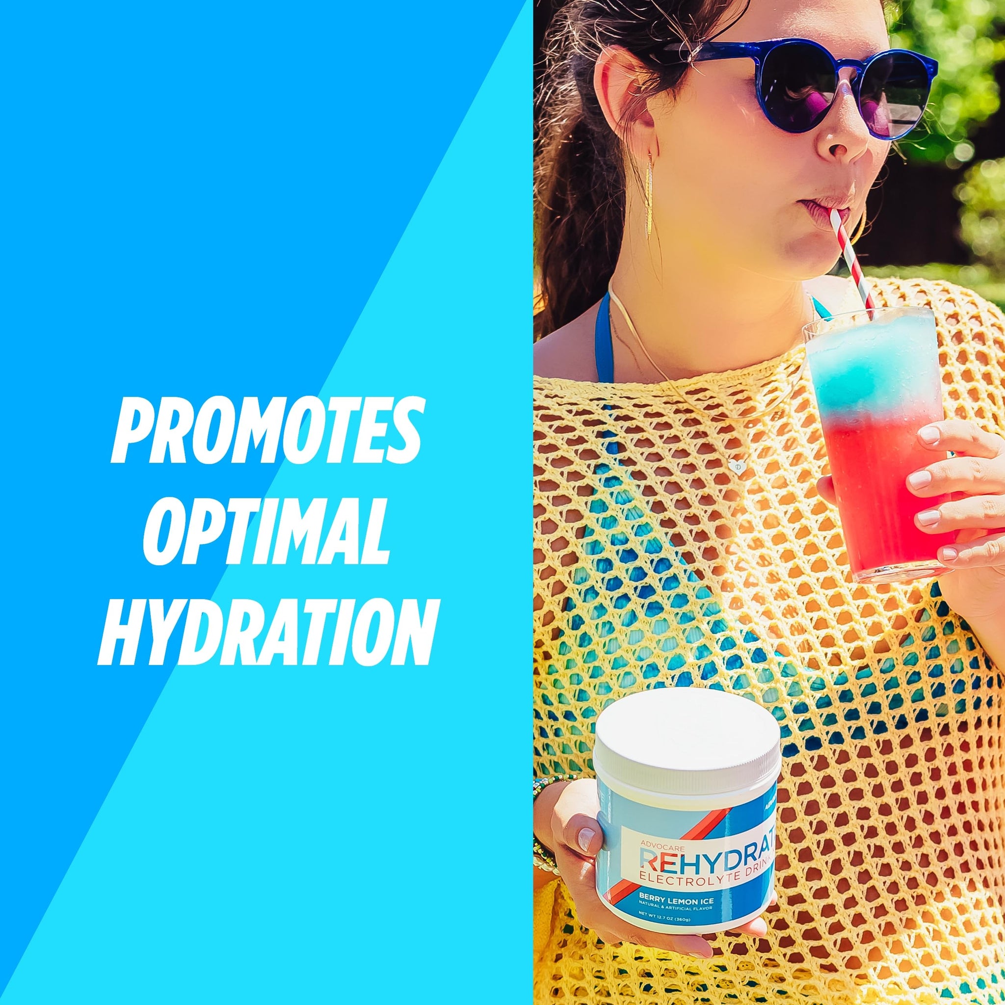 AdvoCare Rehydrate - Electrolyte Drink Mix - Includes Magnesium, Sodium, Potassium & Calcium - Antioxidant & Amino Acid Fortified - Supports Hydration