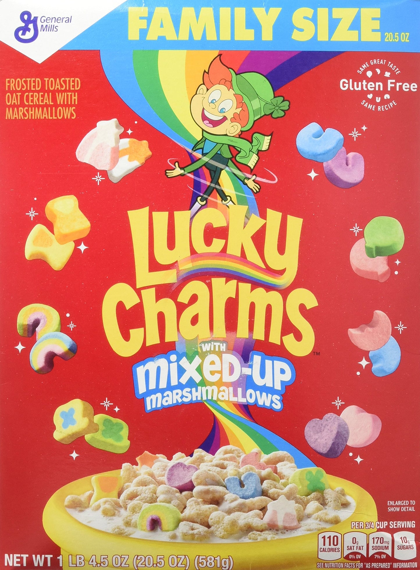Lucky Charms, Marshmallow Cereal with Unicorns, Gluten Free, 20.5 oz
