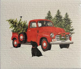 Mary Lake-Thompson Sponge Cloth Winter Holiday Red Truck, Black Lab, Christmas Tree