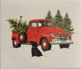 Mary Lake-Thompson Sponge Cloth Winter Holiday Red Truck, Black Lab, Christmas Tree
