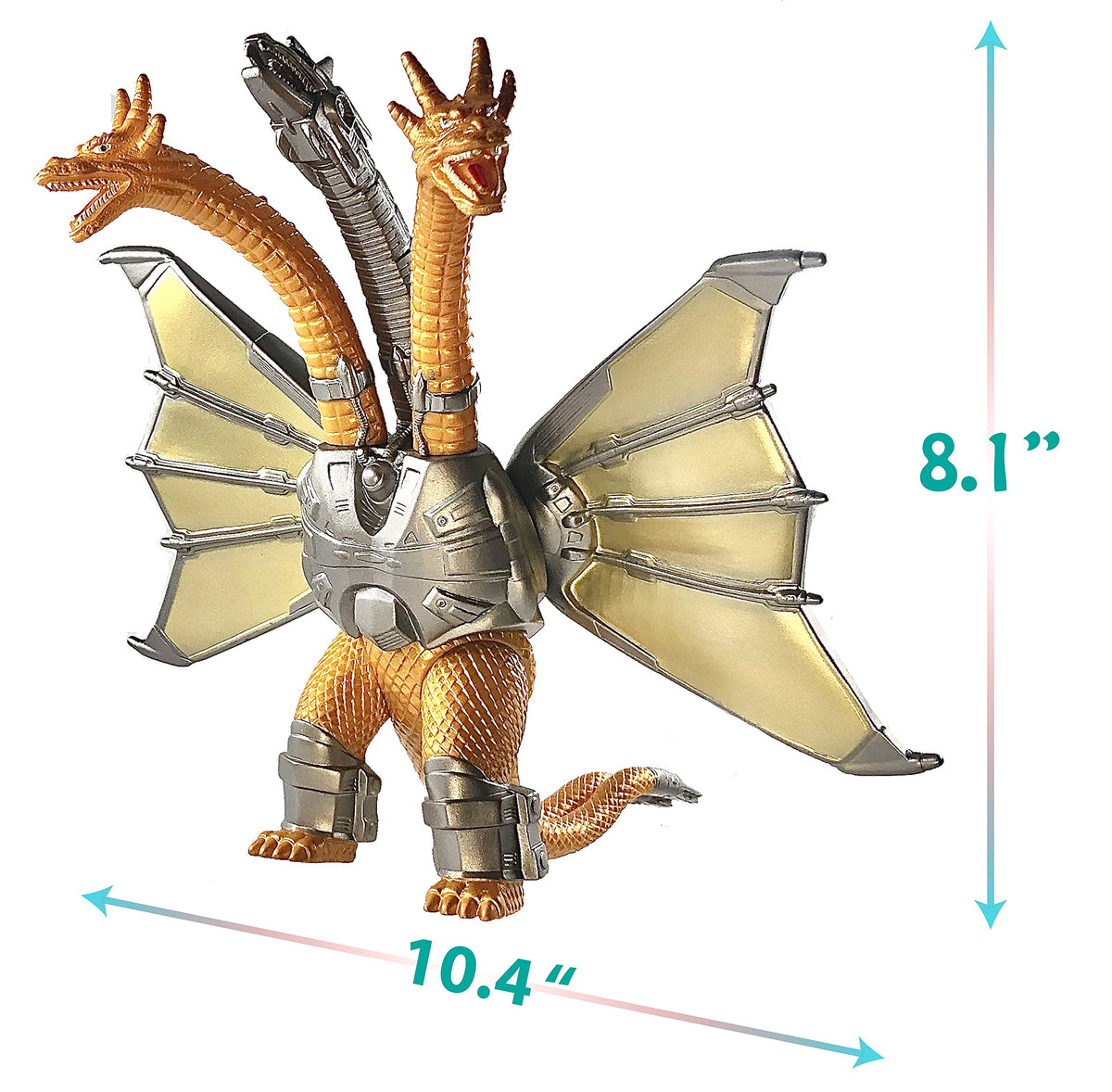 TwCare Set of 2 Mecha King Ghidorah vs 1954 65th Anniversary vs Heisei Era Classic Monster Toy, 2021 Movable Joints Action Movie Dragon Dinosaur