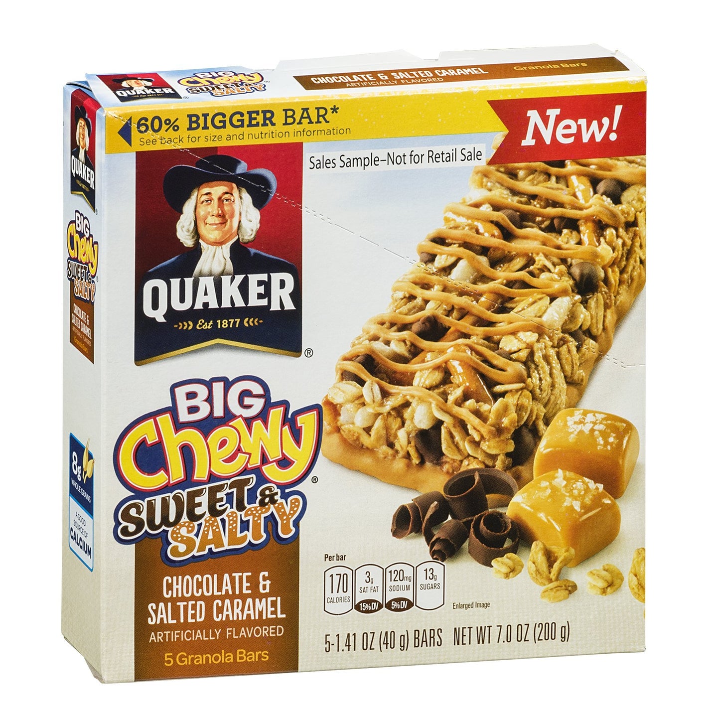 Quaker Big Chewy Sweet & Salty Chocolate & Salted Caramel Granola Bars (Case of 12)