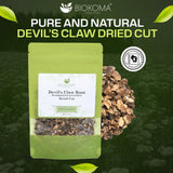 Biokoma Devil's Claw Root Dried Cut 3.55 oz Harpagophytum Procumbens Herb Loose Herbal Tea Joint Mobility Natural Support Comfort Resealable Pouch