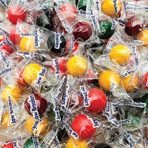 Jaw Breakers - 2 Pound Bulk Pack (About 170 Count) - Assorted Fruit Hard Candy - Individually Wrapped Candy - Lemon, Lime, Cherry, Orange, and Grape