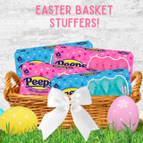 Pink and Blue Peeps Marshmallow Chicks, Classic Easter Basket Stuffers, Gender Reveal Themed Candy or Dessert Toppers, 5 in Each (Pack of 4)