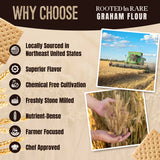 Graham Flour For Baking - 30 Ounce Bag - Product of USA - Stone Ground Whole Wheat Flour - Great for Homemade Graham Crackers or as Whole Wheat Bread