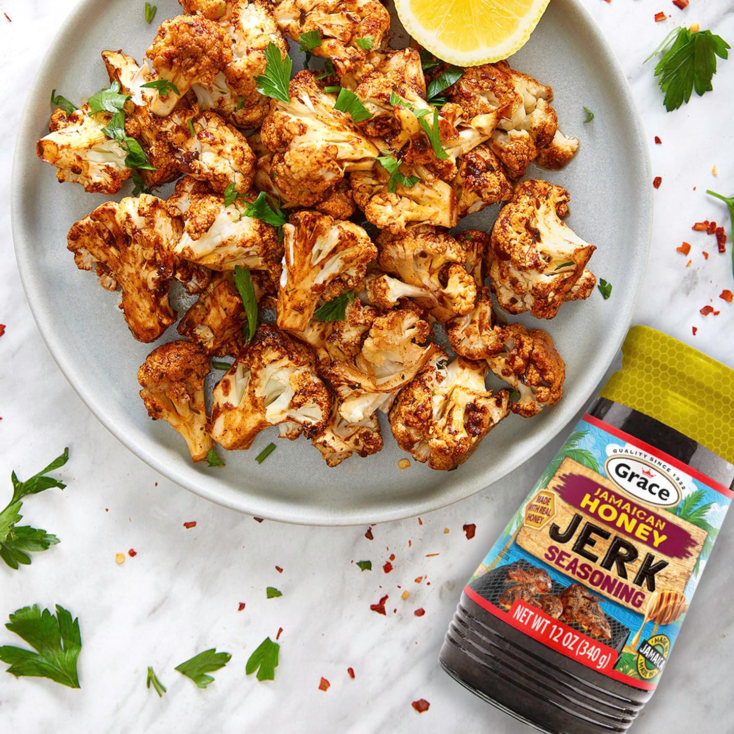 Grace Jamaican Honey Jerk Seasoning (Two 12 Oz Jars) - Caribbean Jerk Mix for Chicken & Oxtail