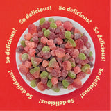 Sour Fruit Jelly Candy Mix | 1 Pound Bag | Vegan Gummies with Real Fruit Puree | Cherry, Watermelon, Peach | Gelatin Free Plant Based Texture | Dye