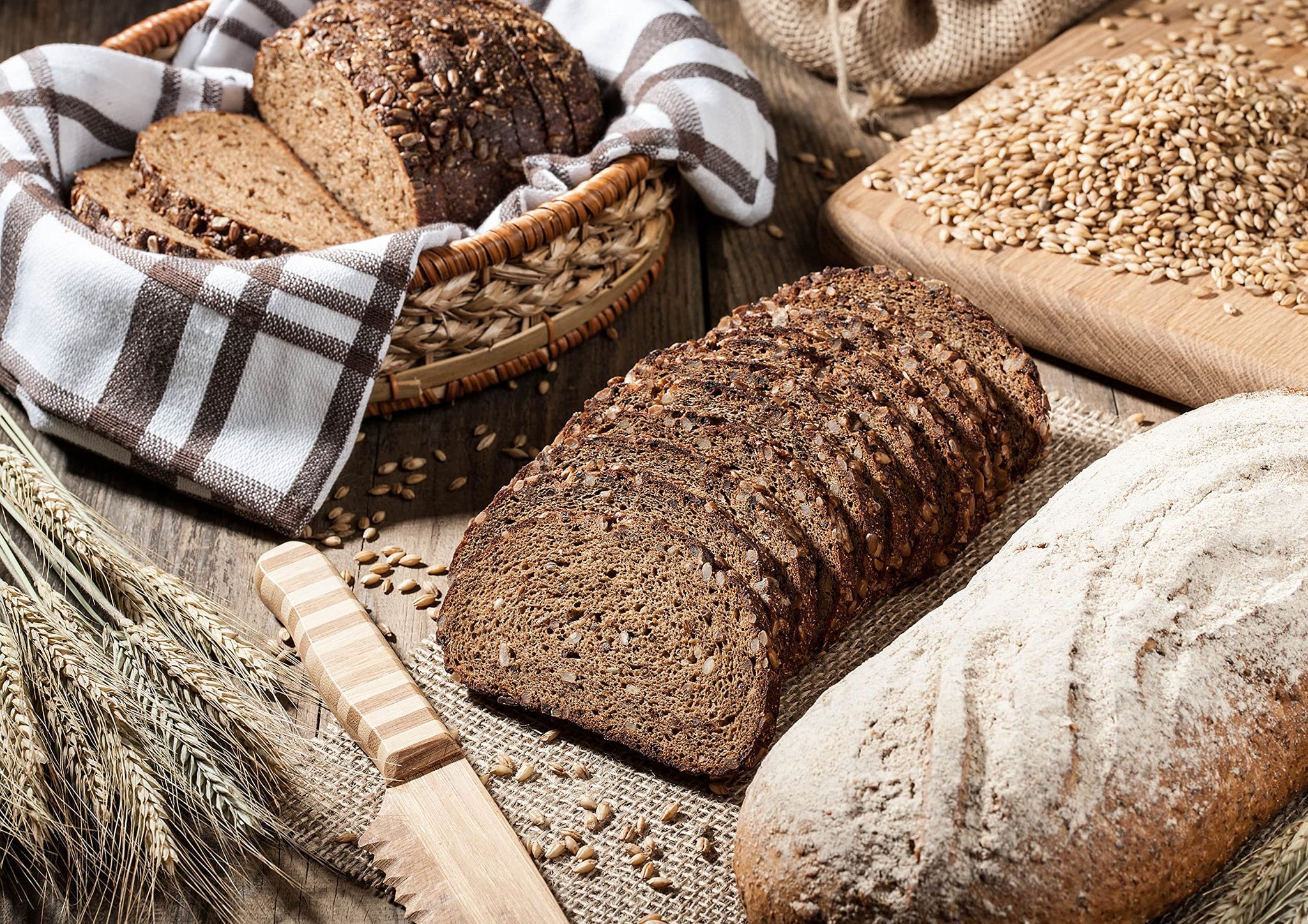 Food to Live Organic White Rye Flour, 16 Pounds - Non-GMO, Unbleached, Light, Medium Protein, Vegan, Kosher, Finely Milled Berries, Great for Baking Cookies, Muffins, Bread, and Sourdough