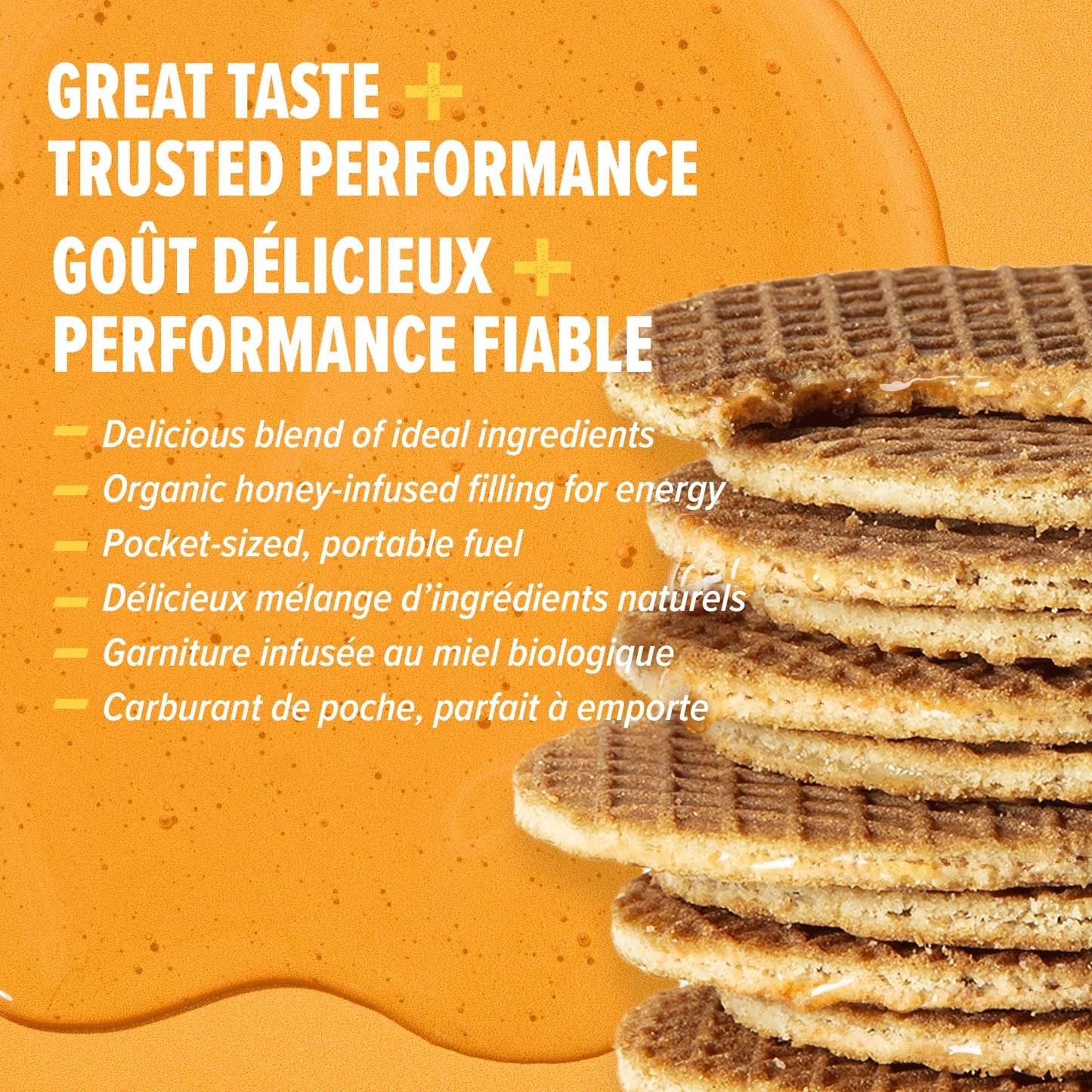 HONEY STINGER Organic Vanilla Waffles 12 Count, 1.06 OZ
