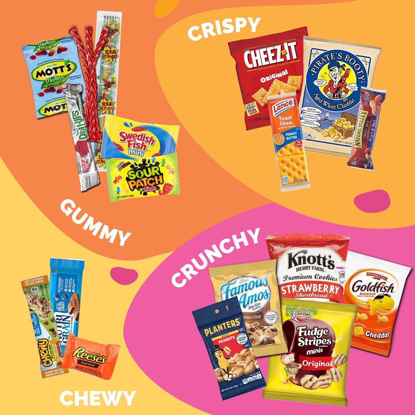 Snack Box Variety Pack (60 Count) with Chips, Cookies & Bars - Snacks Variety Pack for Adults, Kids & Teens - Care Packages for College Students